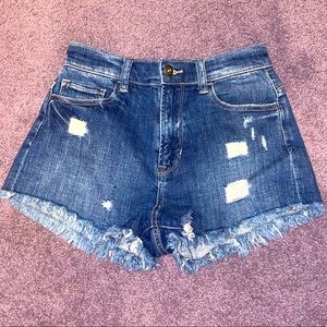 high waisted jean shorts